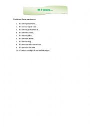 English Worksheet: If I were