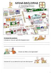 English Worksheet: giving directions