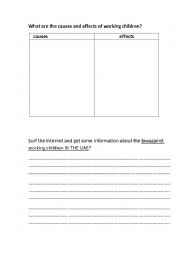 English Worksheet: working children
