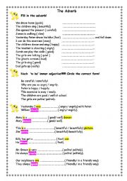 English Worksheet: adjective or Adverb
