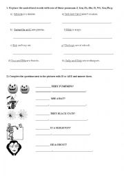 English Worksheet:  Pronouns and to be