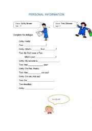 English Worksheet: Personal information