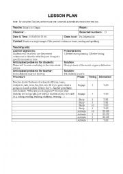 English Worksheet: Lesson Plan Present COntinuous