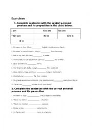 English Worksheet: pronouns