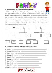 English Worksheet: FAMILY TREE READING