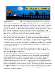 English Worksheet: Halloween History