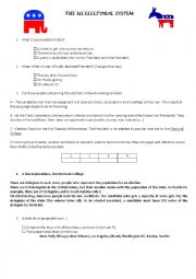 English Worksheet: The electoral system