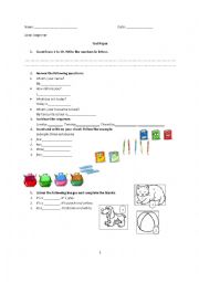 Test Paper 1st grade