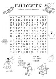 English Worksheet: Halloween wordsearch