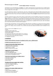 English Worksheet: Becoming a Flight Attendent