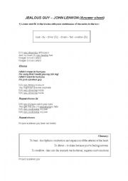 English Worksheet: Jealous Guy John Lennon