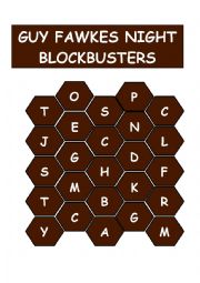 English Worksheet: GUY FAWKES BLOCKBUSTERS