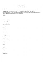 English Worksheet: Romeo & Juliet Unit Review
