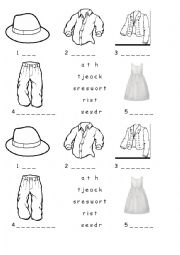 English Worksheet: clothes