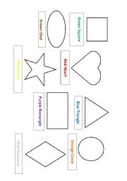 English Worksheet: Coloring shapes
