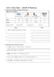 English Worksheet: adverb of frequency