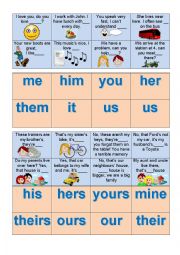 English Worksheet: Possessive and Object Pronouns Snap!