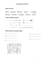 English Worksheet: SOME ENGLISH ACTIVITIES