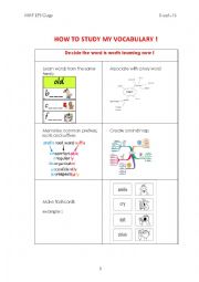 English Worksheet: Steps to study my vocabulary