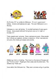 English Worksheet: Halloween (Basic, True/False)