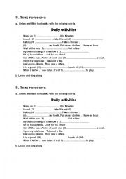 English Worksheet: daily routine