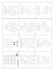 English Worksheet: Counting numbers 1-12