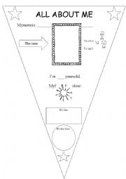 English Worksheet: All about me Flag