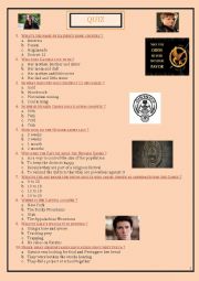 English Worksheet: The Hunger Games - a quiz 