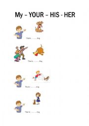 English Worksheet: Possessive Determiners