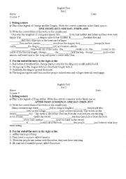 English Worksheet: English test Telling a Story