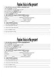 English Worksheet: Passive voice in the present simple