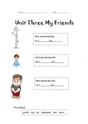 English Worksheet: what does he/she look like?