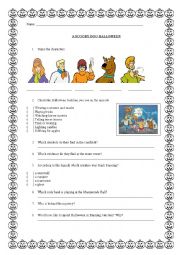English Worksheet: A Scooby Doo Halloween