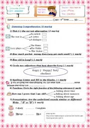 English Worksheet: 9th form Mid term test n1 2016-2017