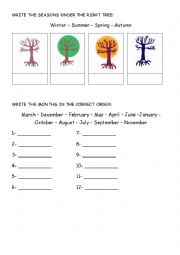 English Worksheet: SEASONS AND MONTHS