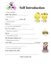 English Worksheet: Introduction