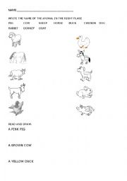 English Worksheet: Farm animals