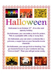 English Worksheet: Halloween reading