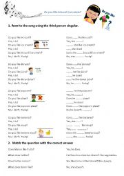 English Worksheet: Do you like broccoli ice cream ? (+ third person)