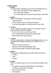 English Worksheet: Everyday Etiquette