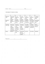 English Worksheet: Adjective Collage Rubric