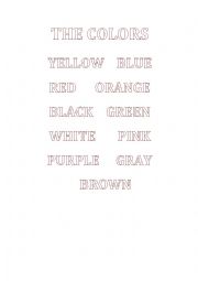 English Worksheet: The Colors