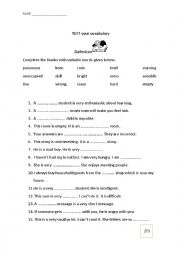 English Worksheet: Definition (Vocabulary)