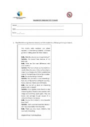 English Worksheet: Diagnostic test