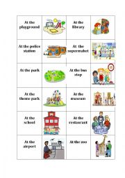 English Worksheet: Memory shops and places 