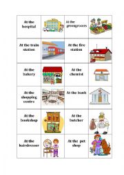 English Worksheet: Memory shops and places 2