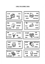 English Worksheet: Food and drink test