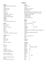 English Worksheet: Food vocabulary (Spices, Herbs, Cereals, Dairy, Meat, Seafood)