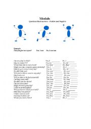 Modals -  Questions/Short answers  Positive and Negative