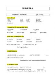 English Worksheet: NUMBERS